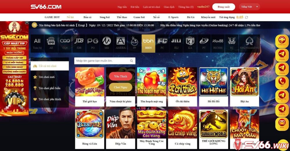 Tại sao nên chọn sảnh cược Bbin Gaming của SV66 để chơi nổ hũ? 