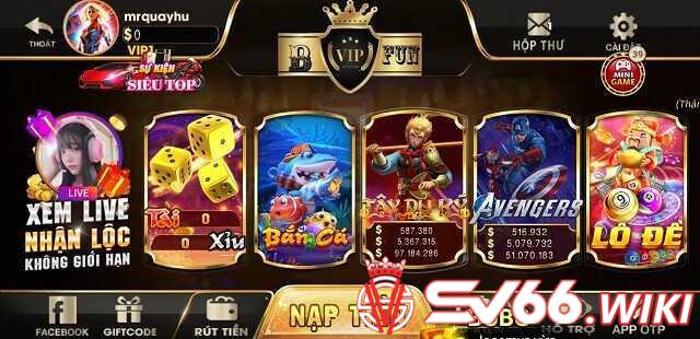 Cổng game Bvip Fun đa dạng, phong phú với rất nhiều tựa game hấp dẫn