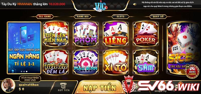 Cổng game Vic99 Win có nhiều tựa game hấp dẫn với tỷ lệ trả thưởng cao